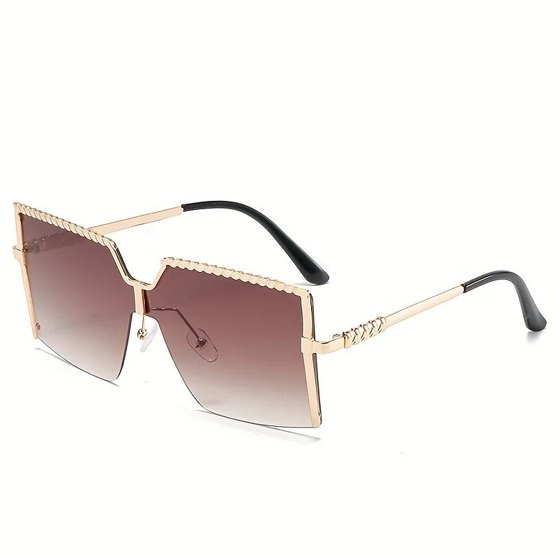 Lunettes de soleil carrées XXL oversize de luxe pour femmes, idéales pour l'extérieur