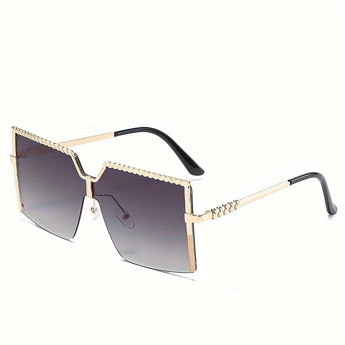 Lunettes de soleil carrées XXL oversize de luxe pour femmes, idéales pour l'extérieur