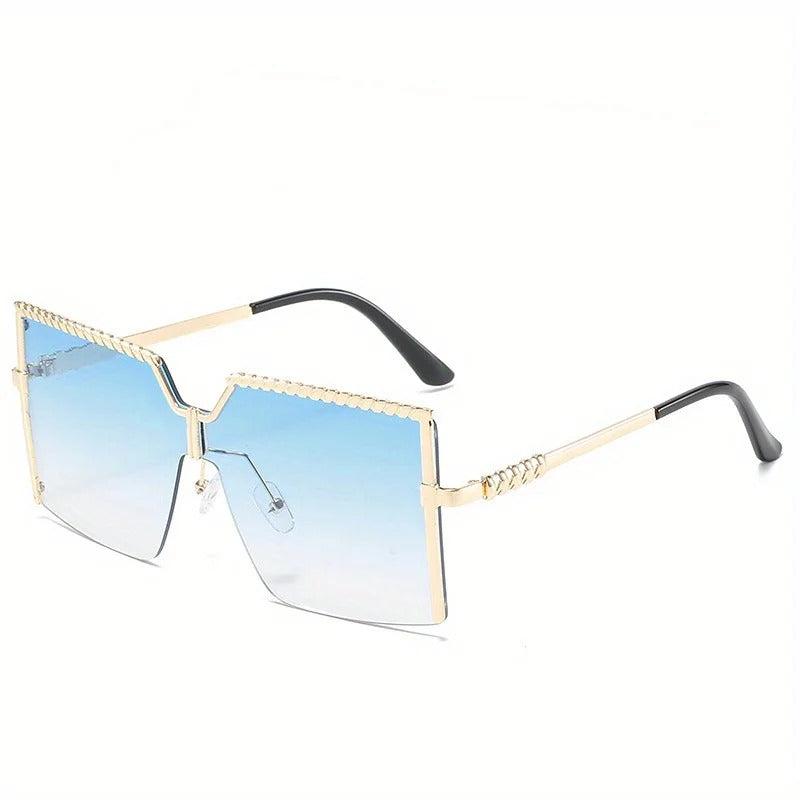 Lunettes de soleil carrées XXL oversize de luxe pour femmes, idéales pour l'extérieur