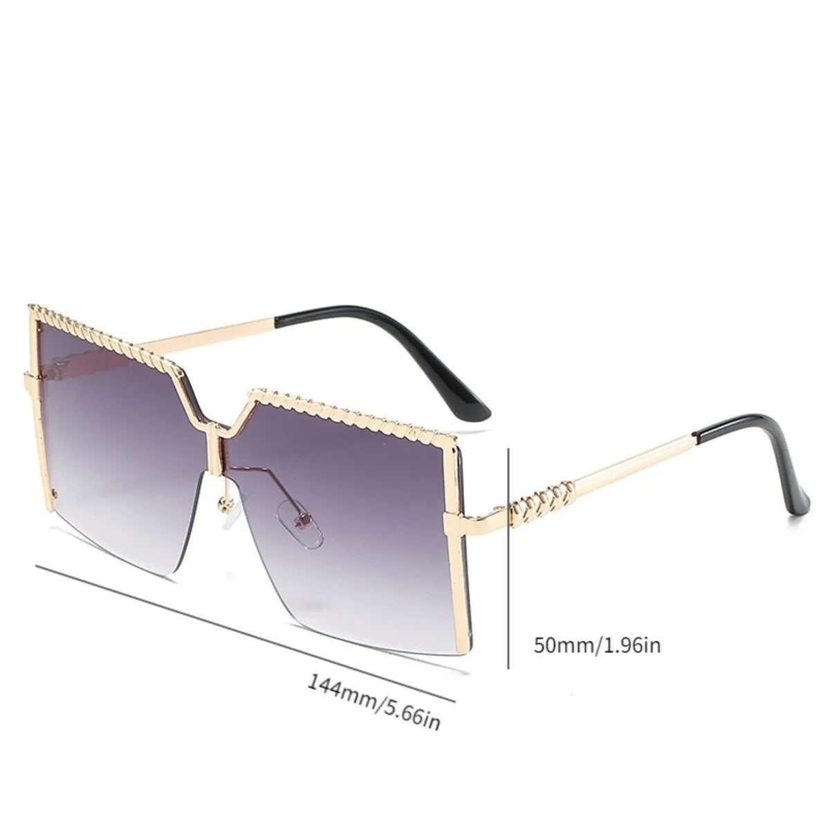 Lunettes de soleil carrées XXL oversize de luxe pour femmes, idéales pour l'extérieur