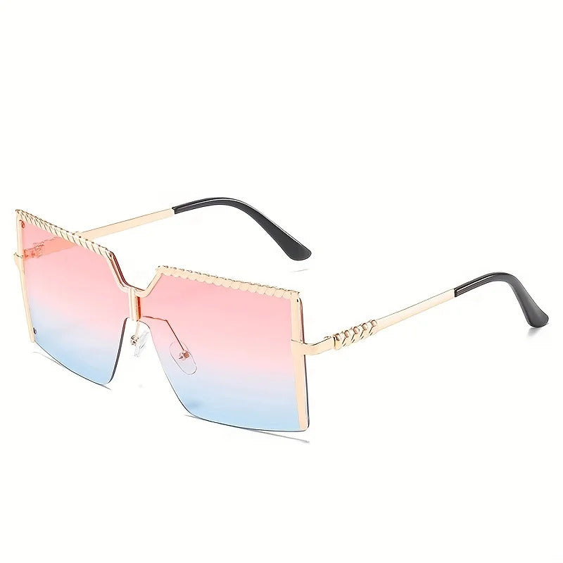 Lunettes de soleil carrées XXL oversize de luxe pour femmes, idéales pour l'extérieur